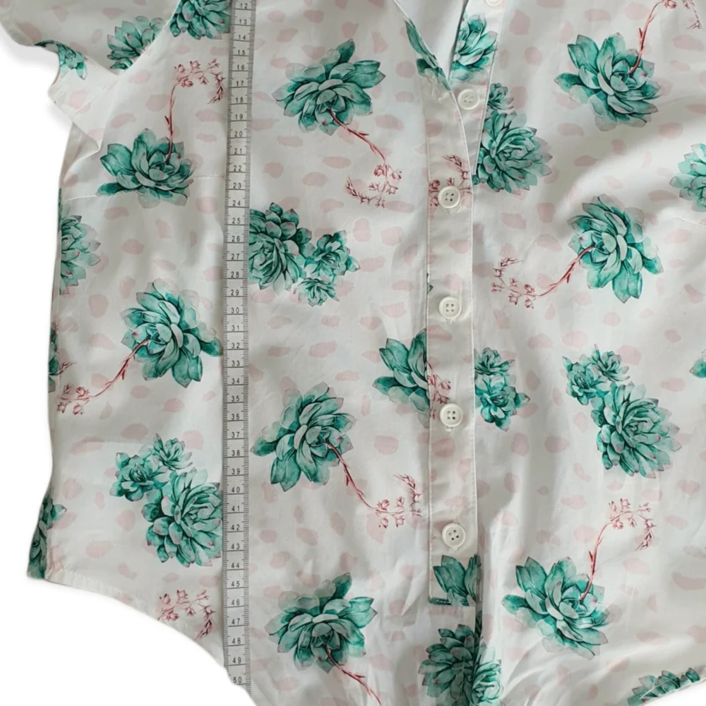 Dangerfield Floral Front Tie Shirt Sz 6 - Picture 3 of 11